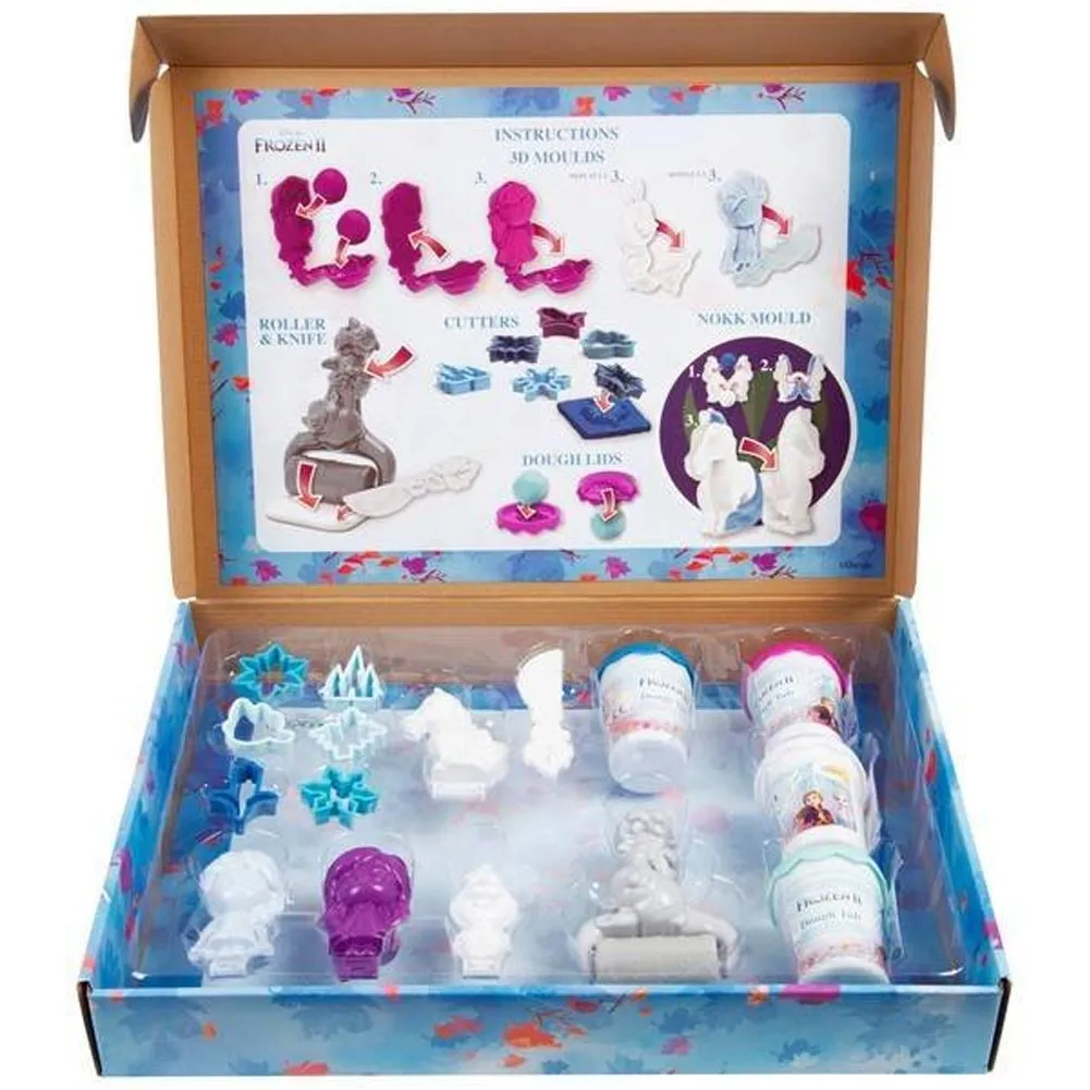 Playset Plastilina Disney Frozen 2 Con 4 Barattoli Pasta Modellabile + Formine