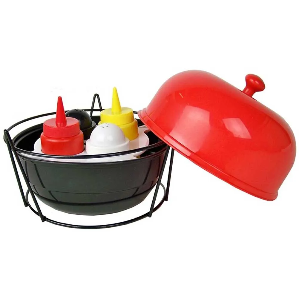 Set Sale Pepe Salsiera con Cosntenitor Barbecue per Condimento Grigliate bbq 5pz