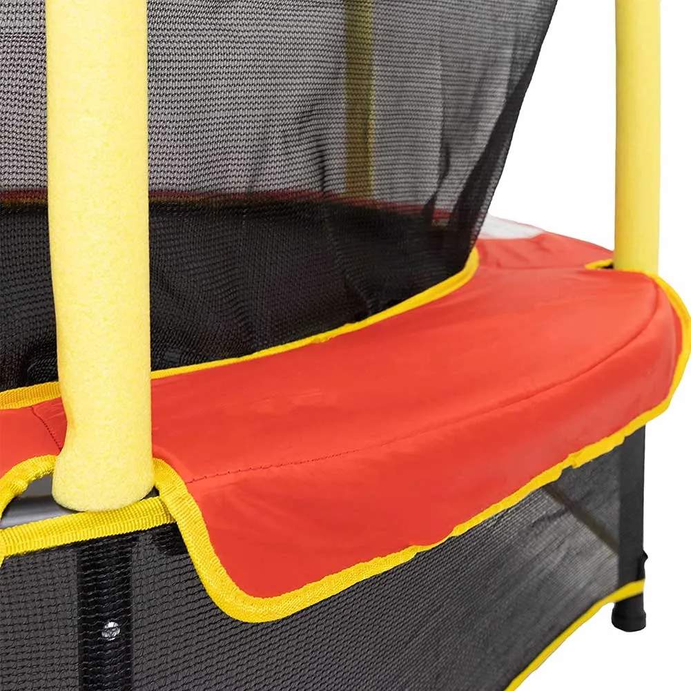 Trampolino Elastico Gioco Bambini Esterno Giardino 140cm Bordi Imbottiti e Rete