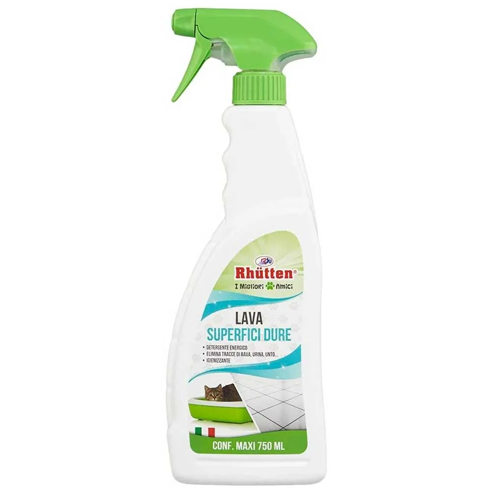 Lava Superfici Detergente Pulizia Cucce Lettiere Gabbie Animali 750ml Rhutten