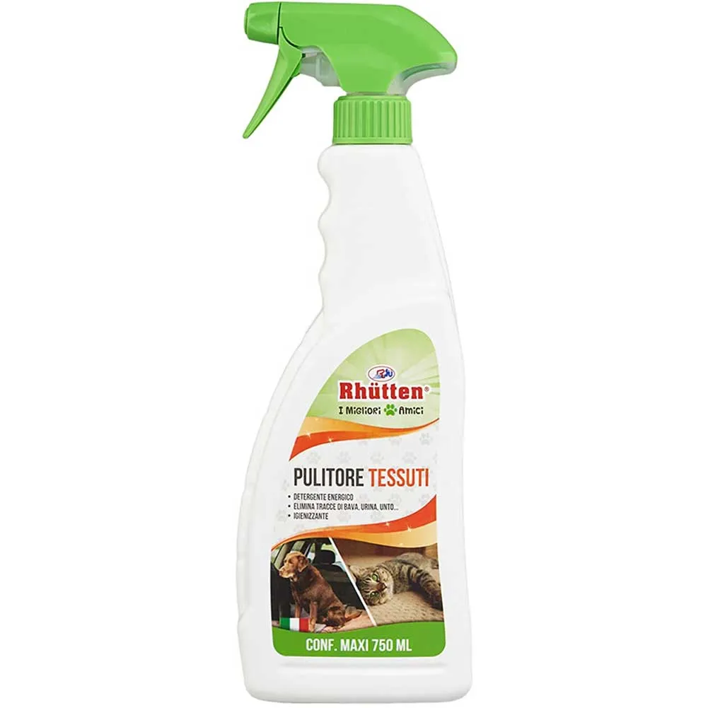 Pulitore Tessuti Detergente Pulizia Cucce Divani tappeti Animali 750ml Rhutten