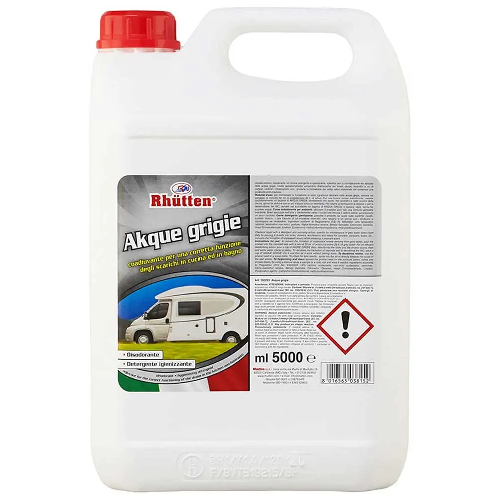 Rhutten Acque Grigie Detergente Sanificante Serbatoio WC Docce Camper Barche 5LT