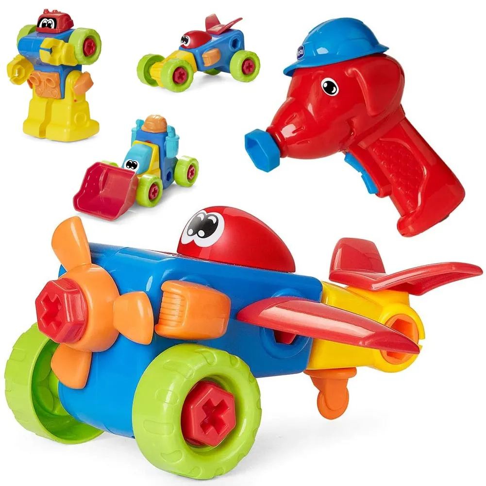 Chicco Gioco Costruzioni 6 Veicoli + Avvitatore Giocattolo Bambini Trasformablox