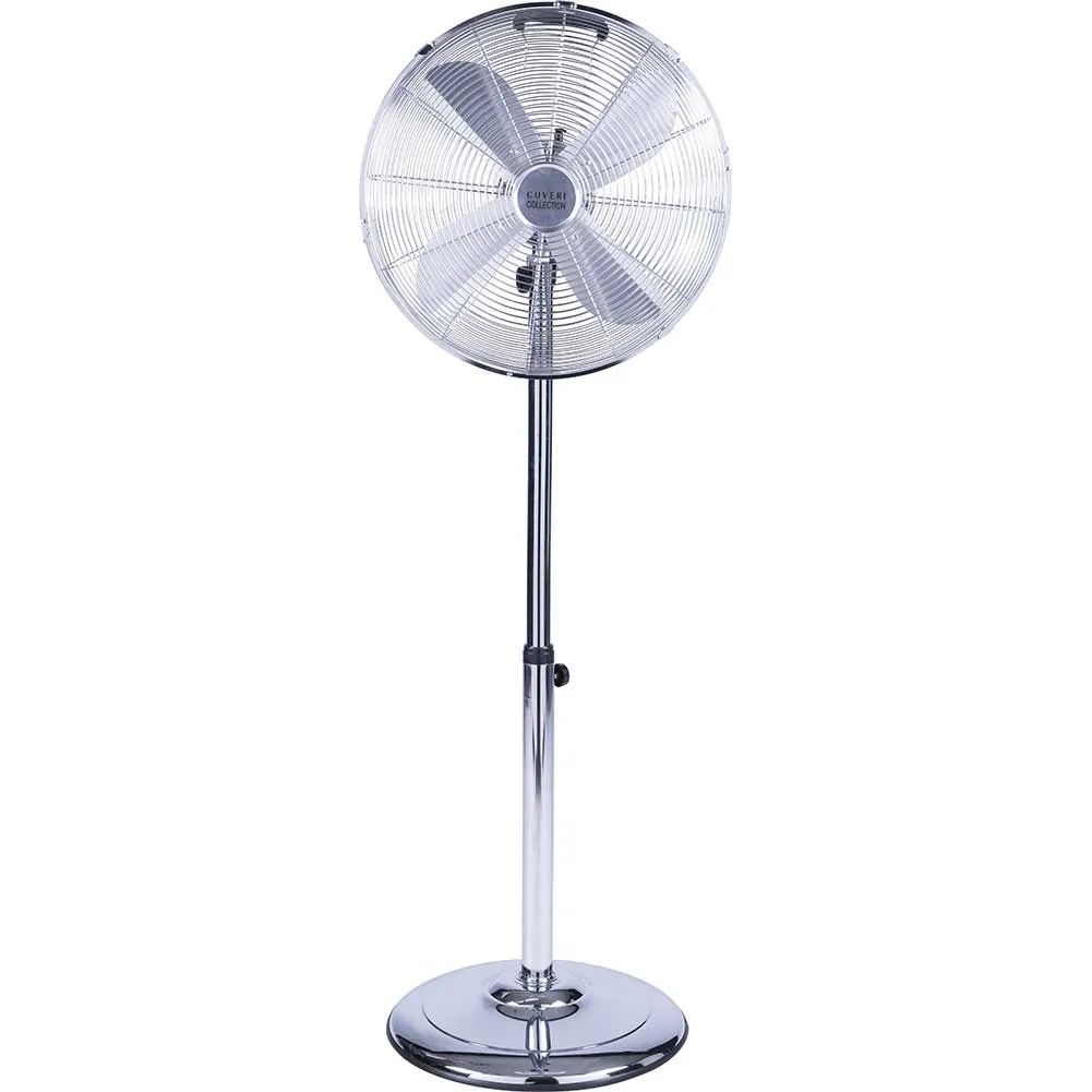 Ventilatore Colonna Piantana Acciaio Inox 50W 40cm 3 Velocita Regolabile Cromo