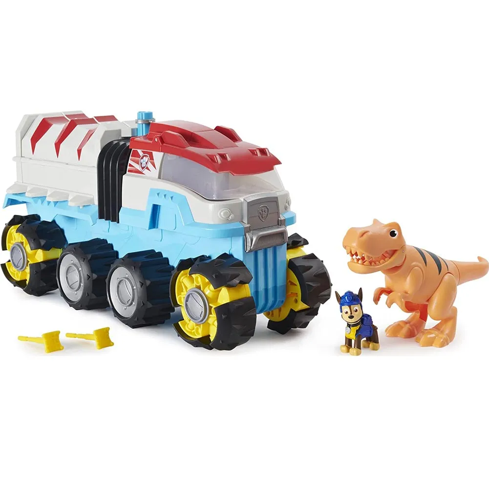 Paw Patrol Veicolo Camion Motorizzato Dino Patroller Personaggio Chase e T-Rex