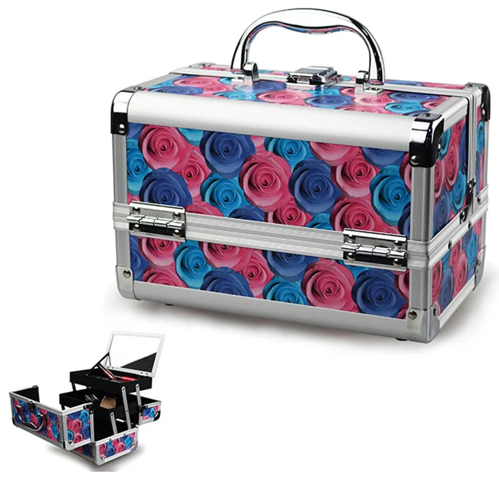 Valigetta Make Up Beauty Case Porta Trucco con Specchio Valigia Trucchi Nail art