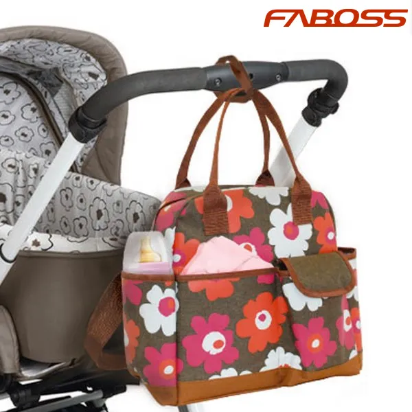 Borsa Termica Per Le Mamme 16 Litri Trama A Fiori Mommy Bag Faboss