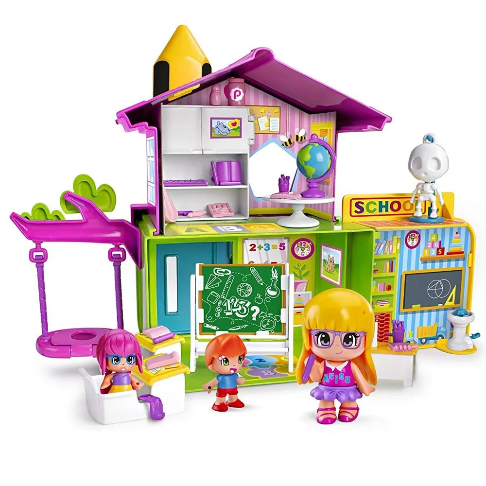 Playset Scuola Pinypon Mix Max con 3 Bambole Personaggi e Accessori Gioco