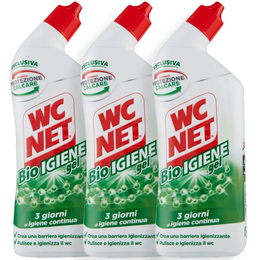 3x WC Net Bio Igiene GEL Formula Protezione Calcare Promo 3 Bottiglie 700ml