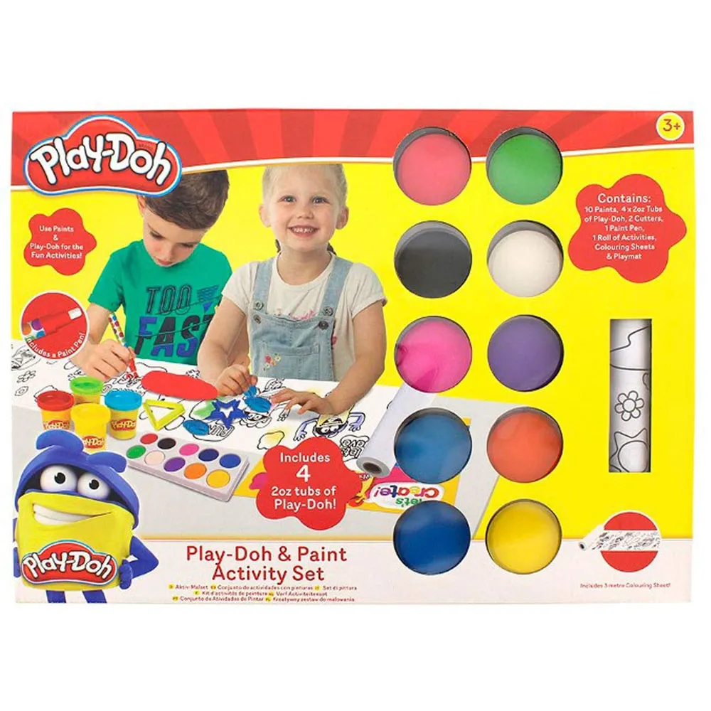 Play Doh Centro Attivita con 10 Tempere 4 Vasetti Plastilina e Accessori