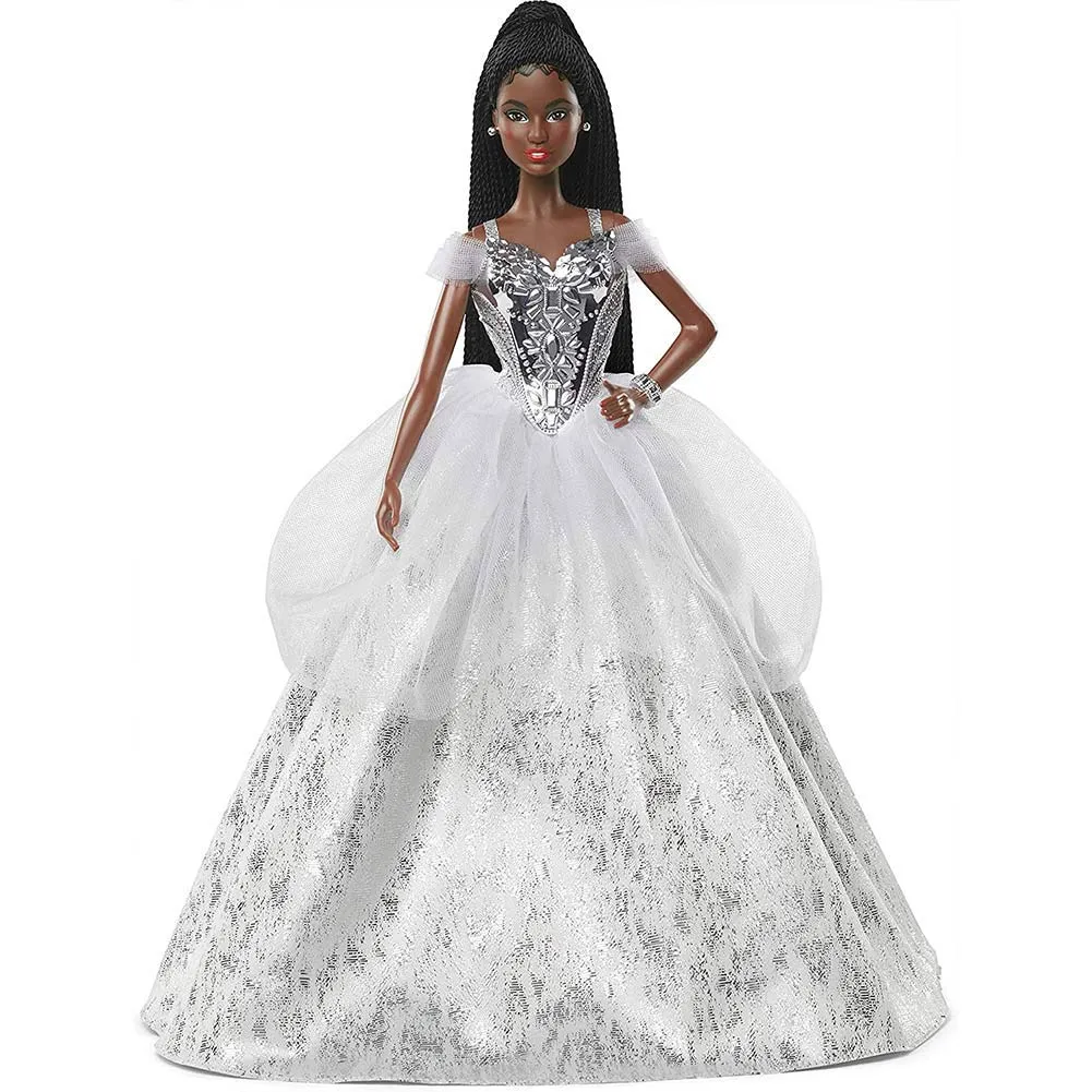 Barbie Holiday Doll African American  Abito Magico  Lungo Con Pietre Preziose