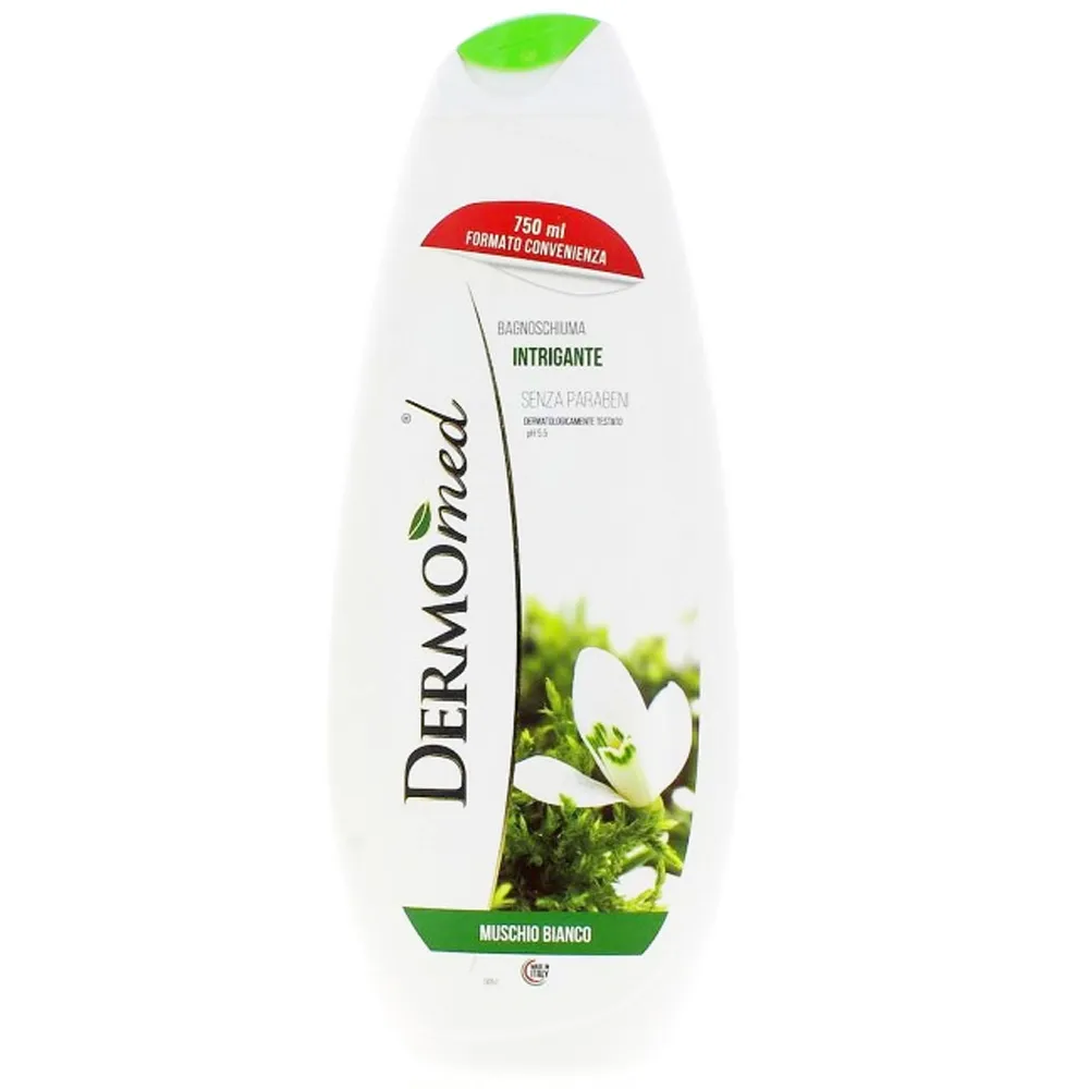 Dermomed Bagnoschiuma Intrigante Senza Parabeni Muschio Bianco 750 ml