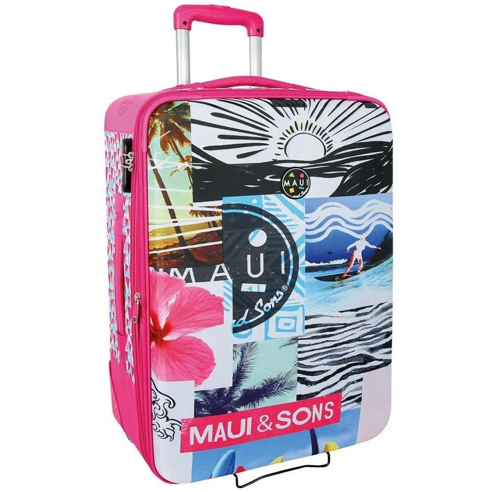 Trolley Bagaglio a Mano Medio da Viaggio Maui & Sons 2 ruote Rosa 66cm