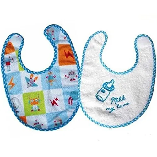 Set Baby Bavaglino Cotone Piso 2 pezzi Tartan Bambino Accessori Infanzia Neonato