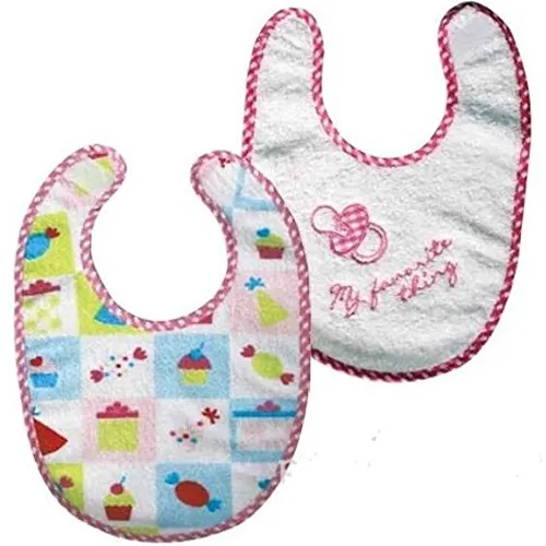 Set Baby Bavaglino Cotone Piso 2 pezzi Tartan Bambina Accessori Infanzia Neonata