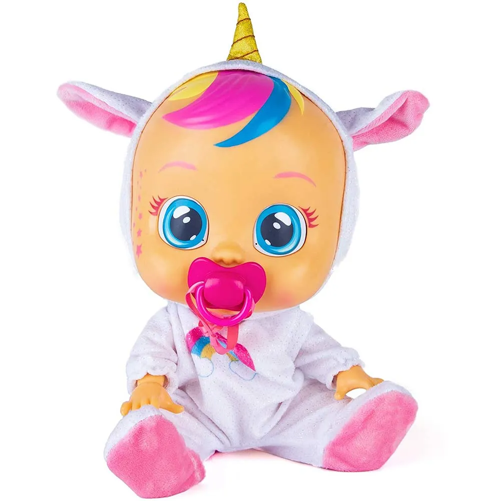 Cry Babies Fantasy Dreamy Unicorno  Bambola Interattiva Piange Con Ciuccio