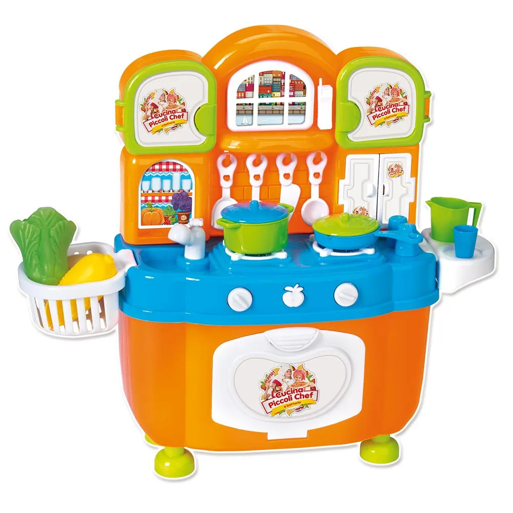 CUCINA PICCOLI CHEF CON FORNO FORNELLI FUNZIONANTI PENTOLE ACCESSORI BAMBINI 3+