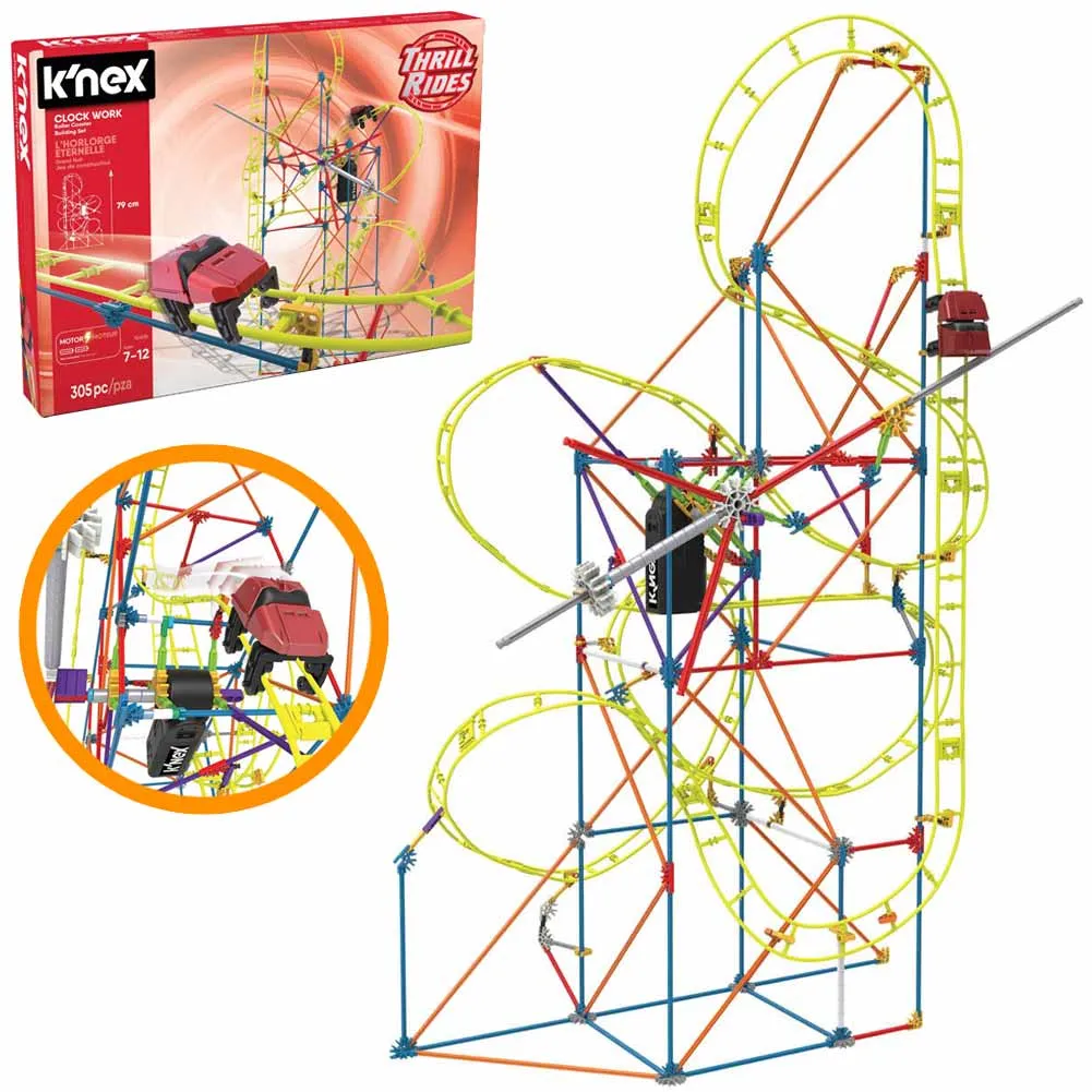 COSTRUZIONI K NEX CLOCK WORK MONTAGNE RUSSE MOTORIZZATE 305PZ GRANDI GIOCHI 7+