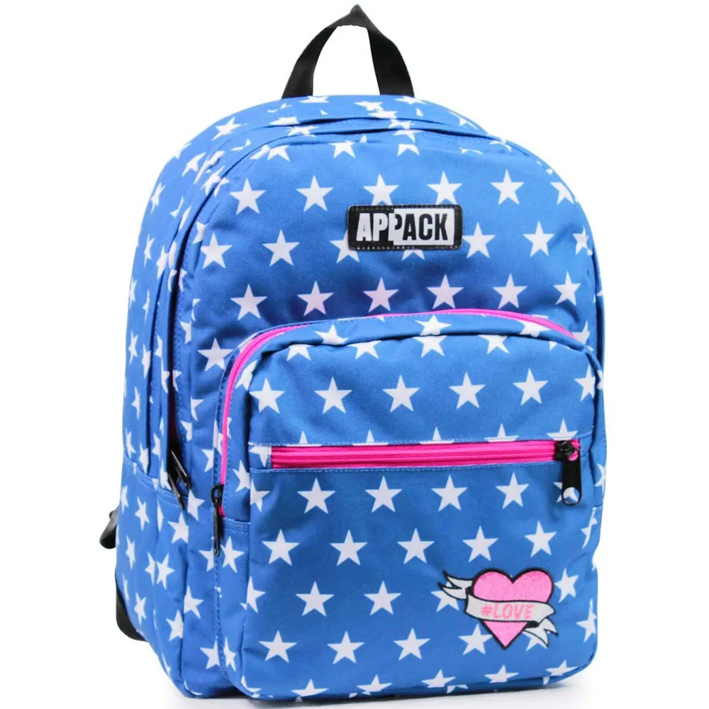 Zaino Cartella Scuola Medie Elementari Doppio Scomparto Appack Webkins Blu Stell