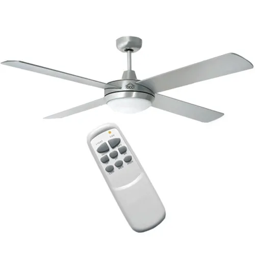 Ventilatore a Soffitto 4 Pale In Legno Con Telecomando Luce 60 W 3 Velocita DCG