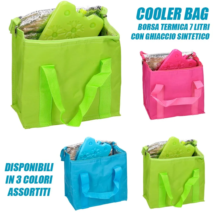 Borsa Termica 7 LT Con Ghiaccio Borsa Frigo Set Mare Spiaggia Picnic Campeggio