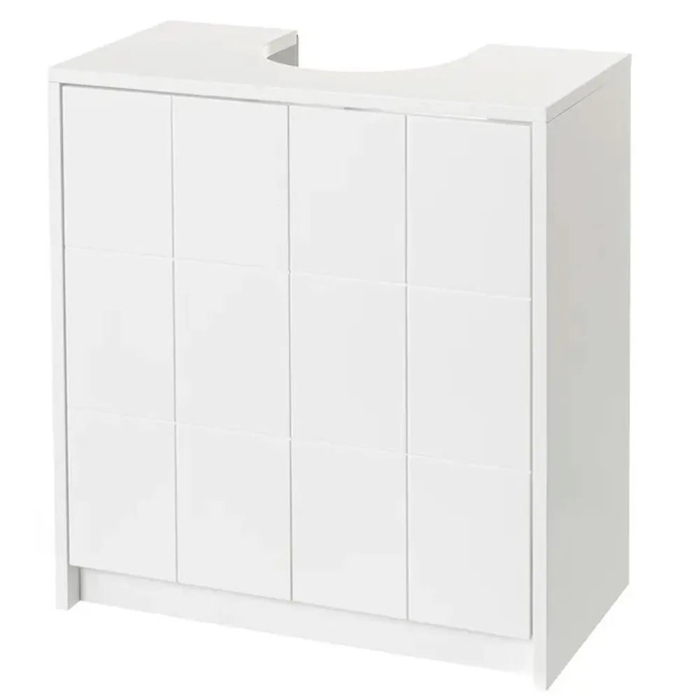 Mobile Bagno Sotto Lavabo Legno Armadietto Mobiletto 2 Ante 56x60x30cm Bianco