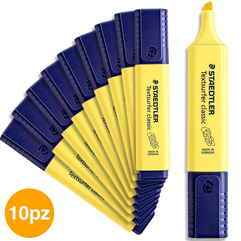 Set 10 Evidenziatori Staedtler Pennarello Evidenziatore Giallo Girasole 10pz