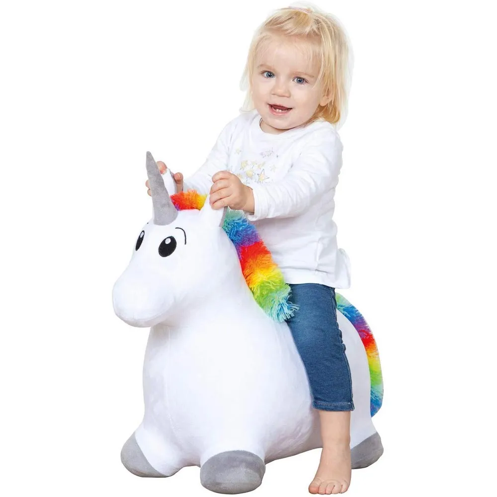 Unicorno Peluche Cavalcabile Gonfiabile Cavallo Giocattolo Rimbalzante Bambini