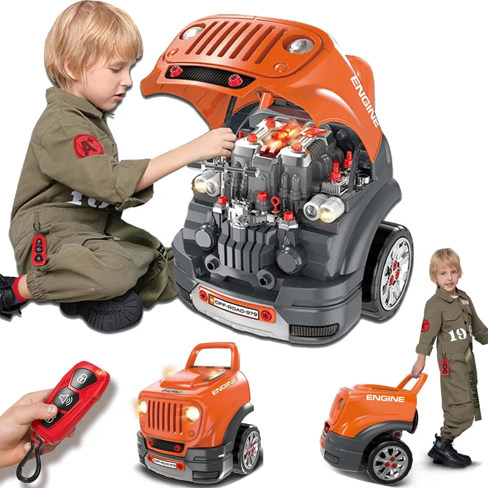 Macchina Elettrica da Costruire Giocattolo Bambini Luci Suoni Accessori Arancio