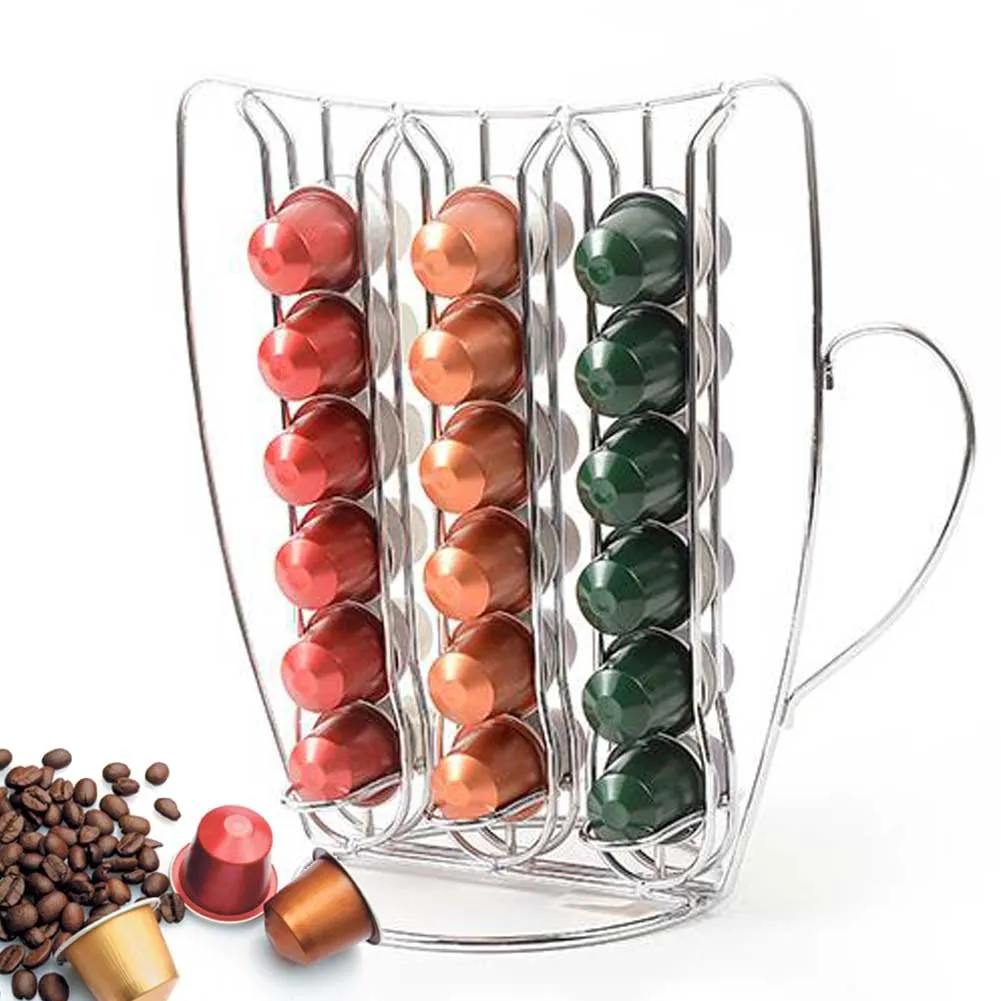 Portacapsule Da Caffe Acciaio Organizer Dispenser Caffe Stand Forma Tazzina