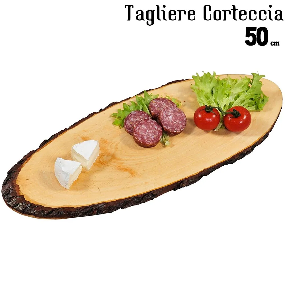 Tagliere Ovale In Legno Corteccia 50 cm Salumi Formaggi Affettati Antipasti