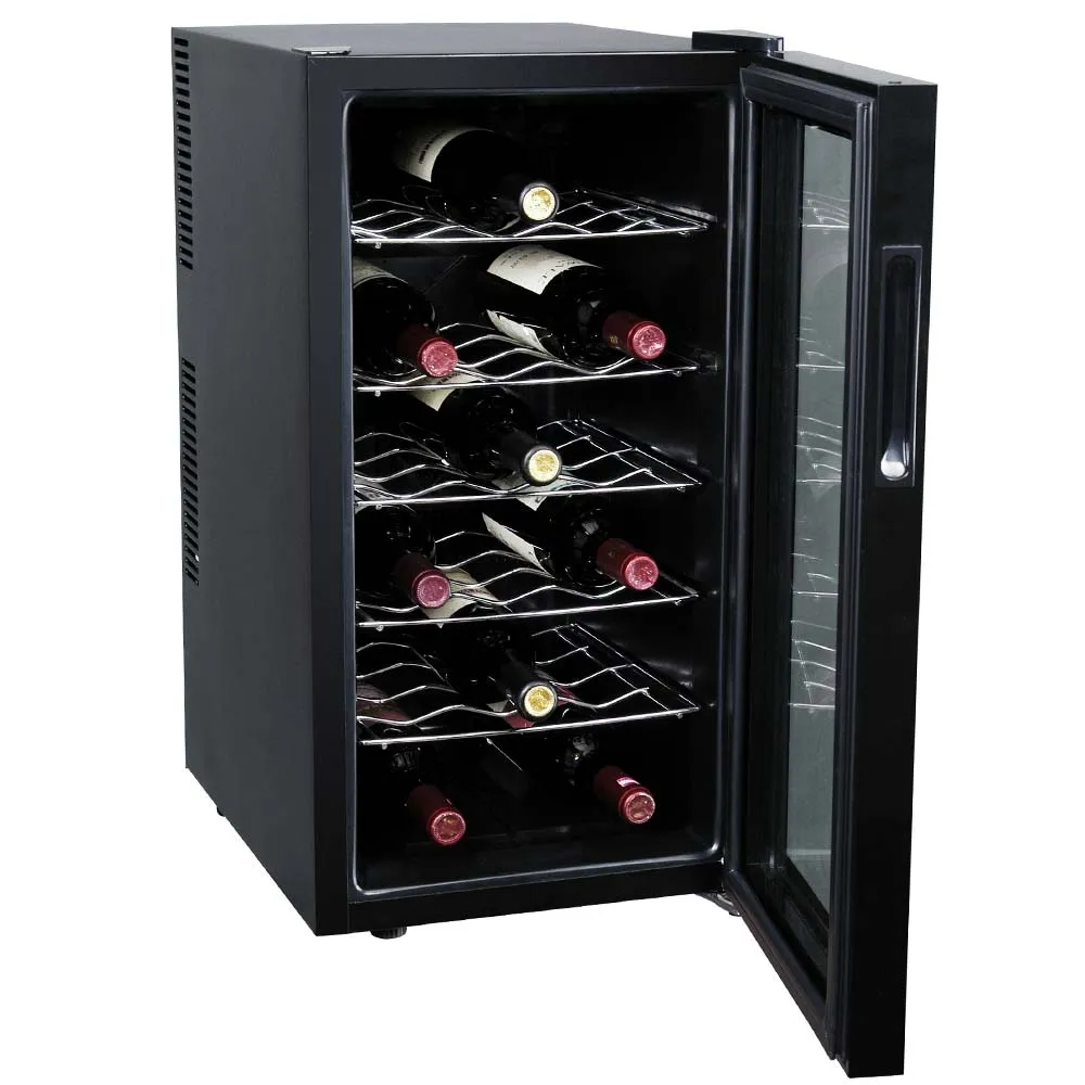 Cantina Refrigerante Vino Cantinetta Frigo Elettrica 18 Bottiglie 52Lt 70W Nero