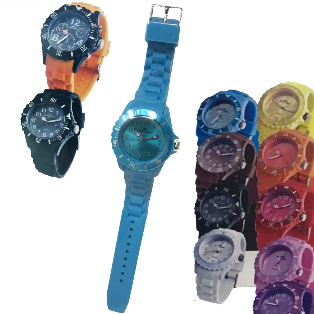 Orologio da Polso Quarzo Uomo Donna con Cinturino in silicone Colori Assortiti