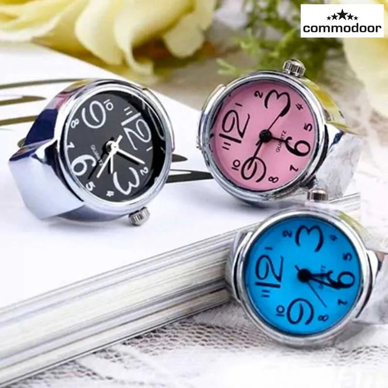 Orologio ad Anello Dito Donna Con Cinturino Molla Acciaio Vari Colori Commodoor