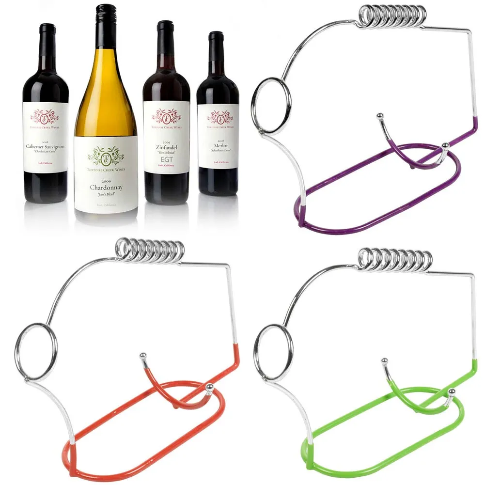 Portabottiglie per vino champagne cromato con barra in metallo colori assortiti