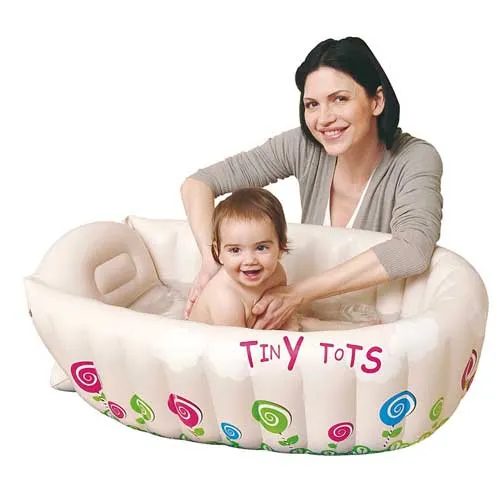 Baby Bagnetto Gonfiabile con Fondo Antiscivolo Sistema Allarme Acqua Calda Bimbi