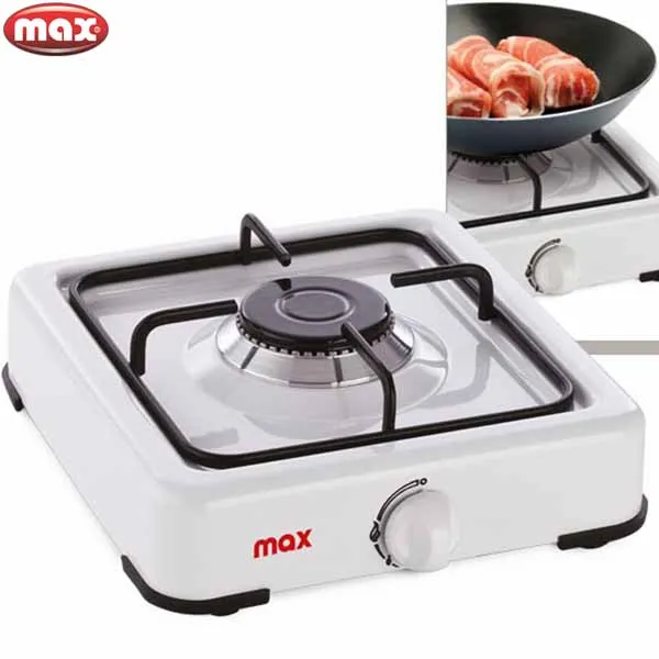 Fornello da Campeggio 1 Fuoco Piastra Bianco Cucina Portatile Cucinino Max Casa