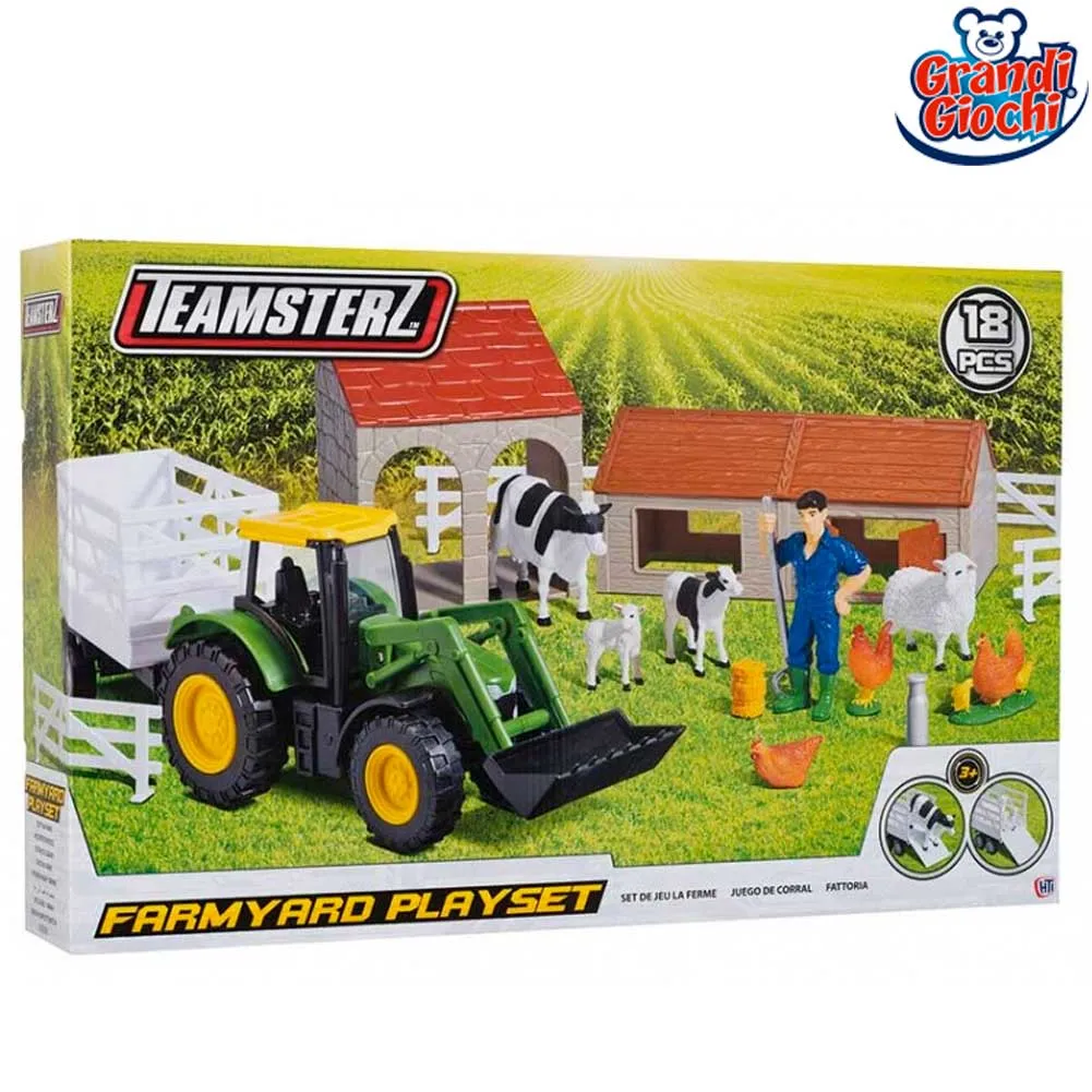 Fattoria Teamsterz Playset 18 Accessori Animali Personaggi Grandi Giochi