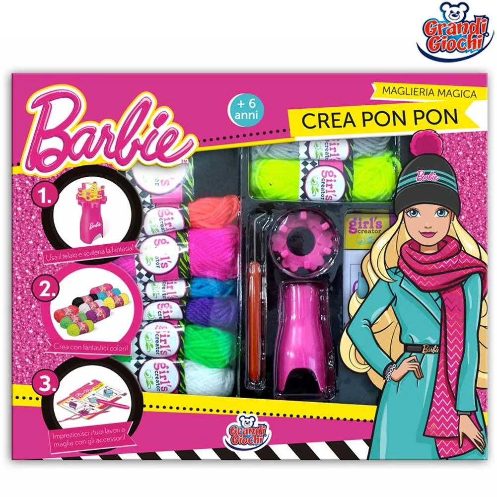 Barbie Set Accessori Barbie Maglieria Magica Telaio Lana Gomitoli Grandi Giochi