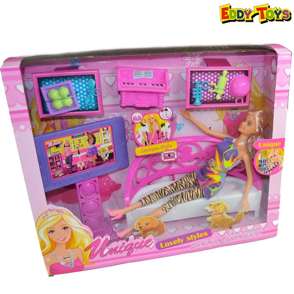 Bambola Fashion Doll Unique Eddy Toys + Accessori Play Set Bambine Giochi