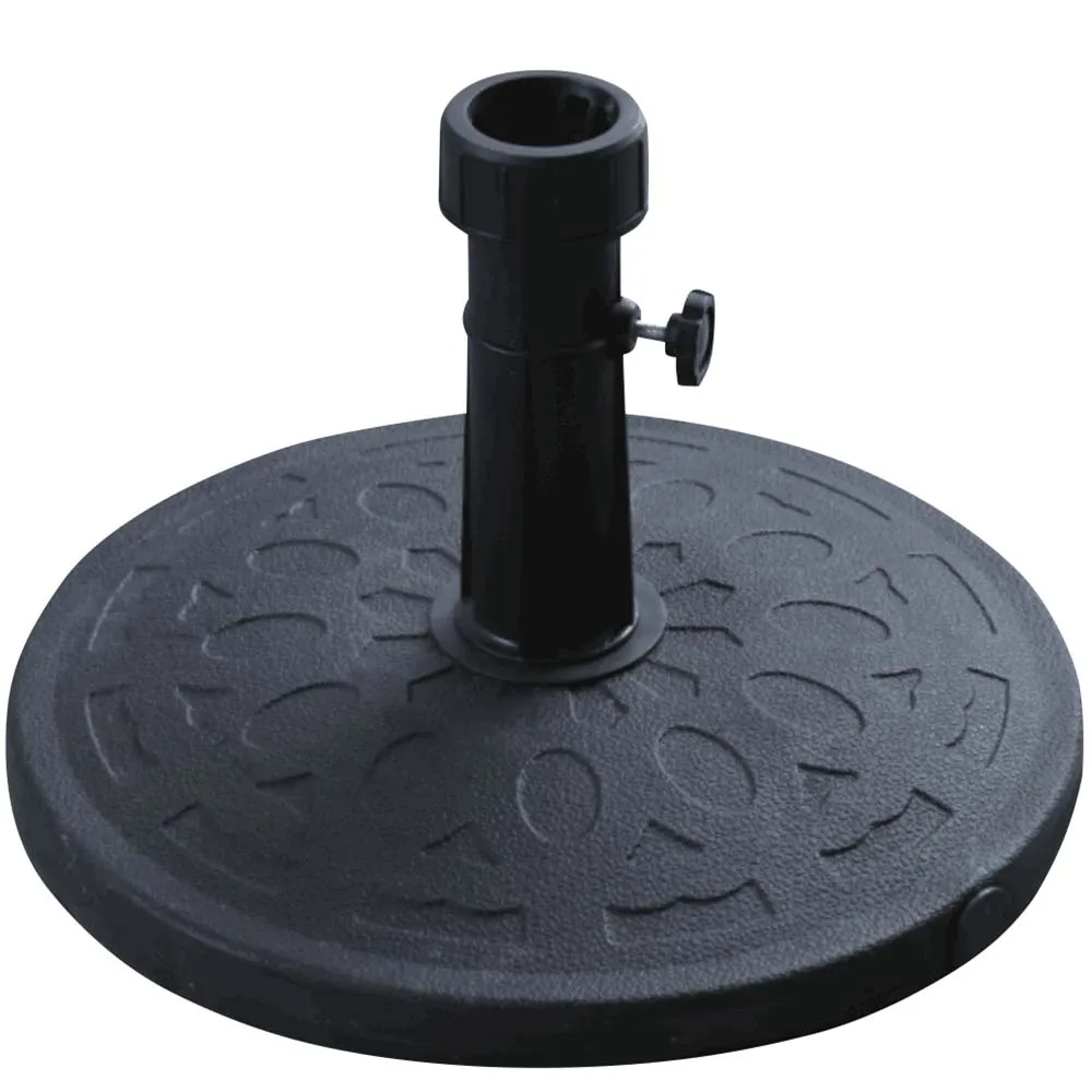 Base Ombrellone da Giardino Spiaggia Rotonda in Metallo 15kg per Palo 38/48mm