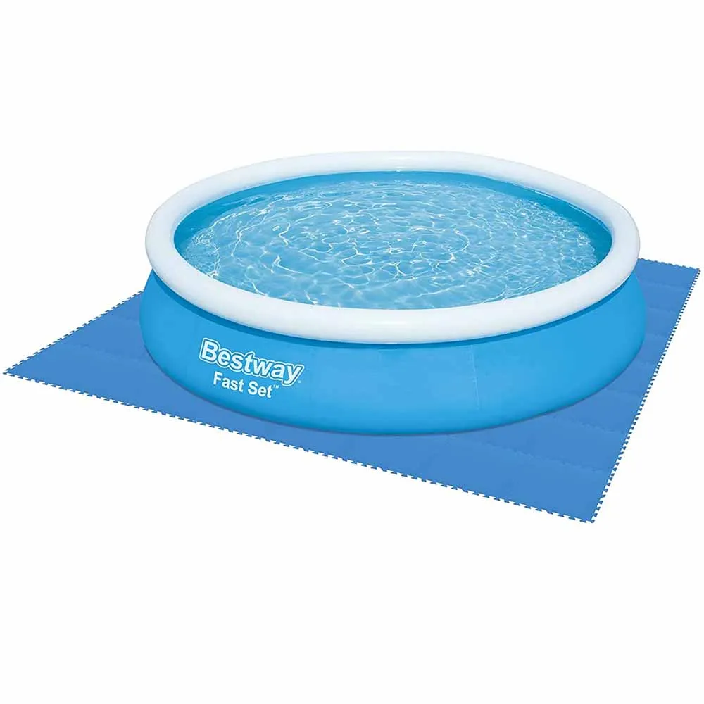 Tappeto Base PIscina Fuoriterra Tappetino Puzzle 9pz 50x50cm 2,25mq Poliestere