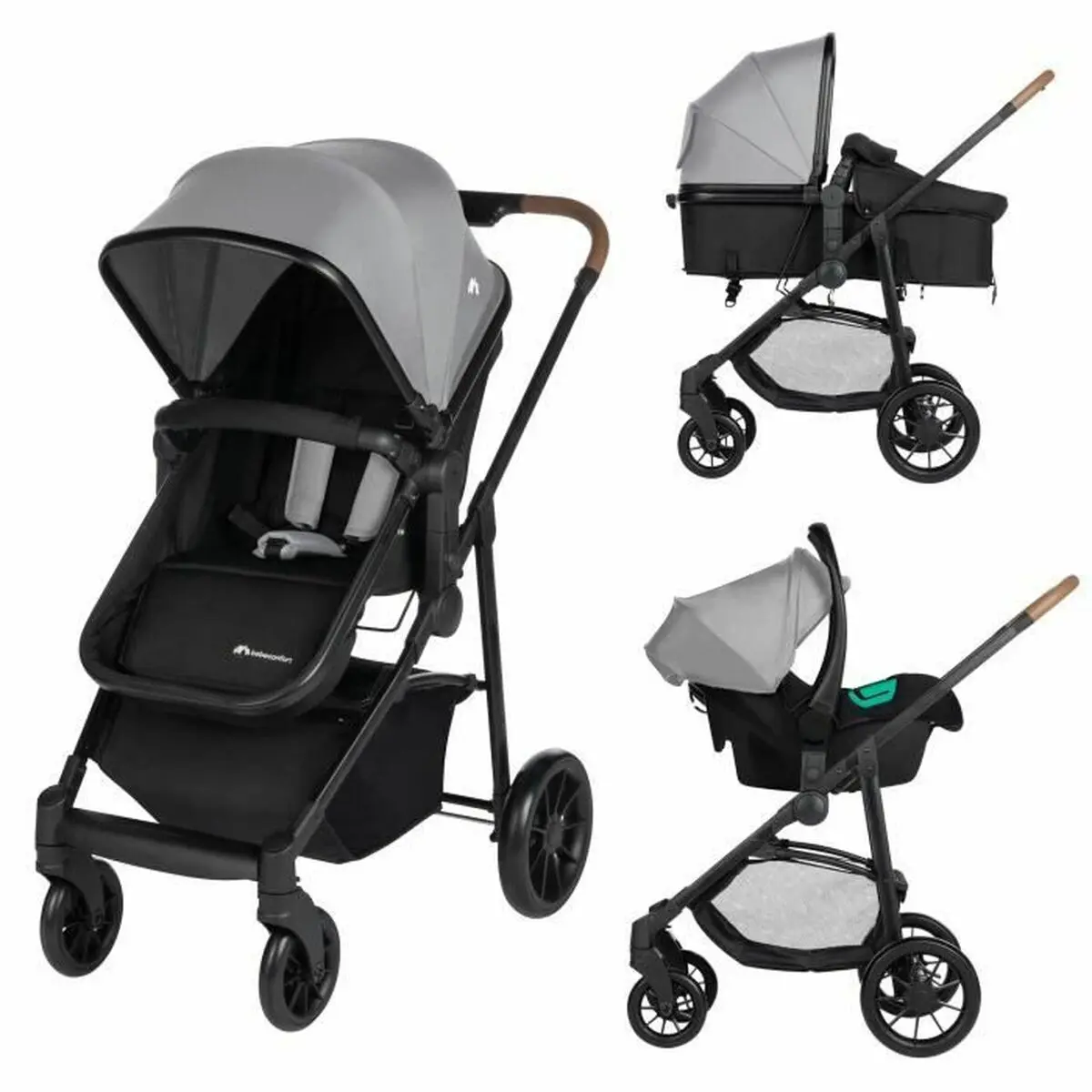 Passeggino per Bambini Haze 3 in 1 i-Size Grigio