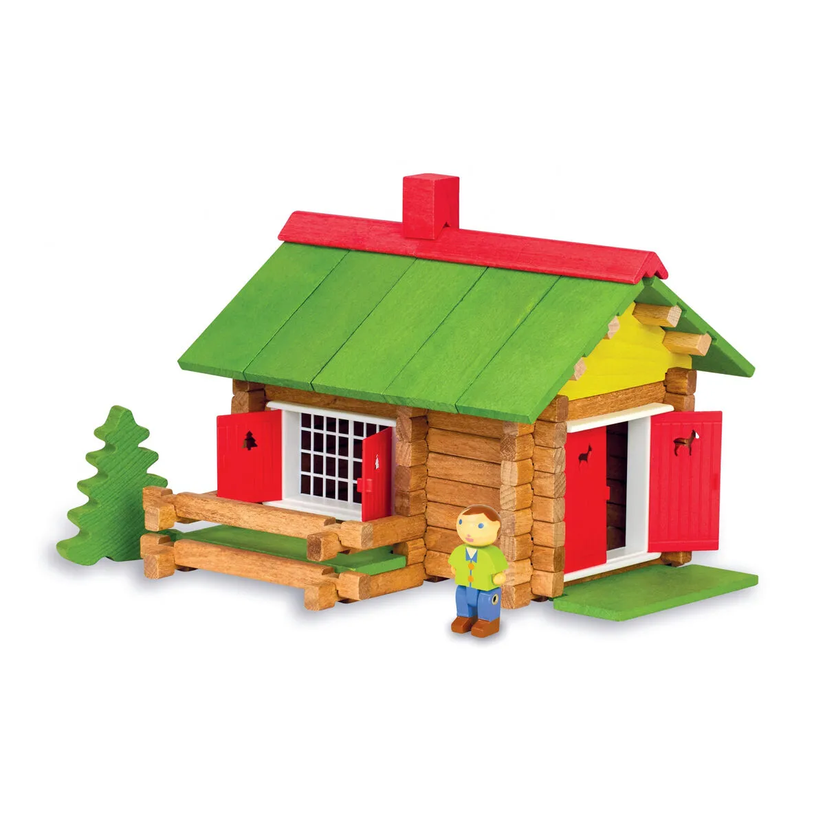 Personaggi d'Azione Jeujura My Wooden Chalet  Playset 100 Pezzi