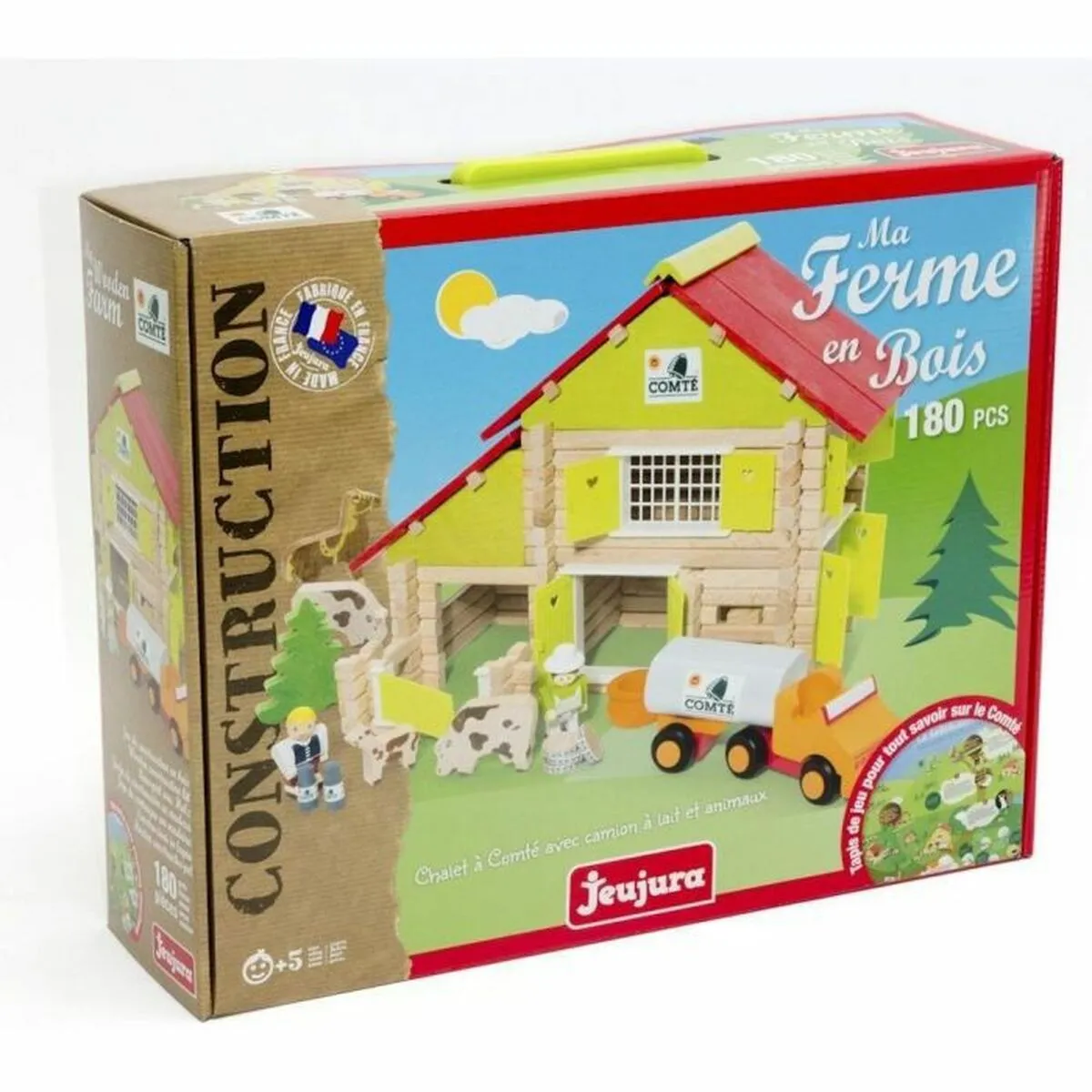 Playset Jeujura My Wooden Farm 30 x 30 x 30 cm (180 Pezzi)