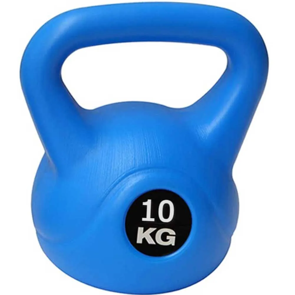 Kettlebel Peso 10kg Esercizi Fitness Allenamento Palestra Sport in PVC Blu