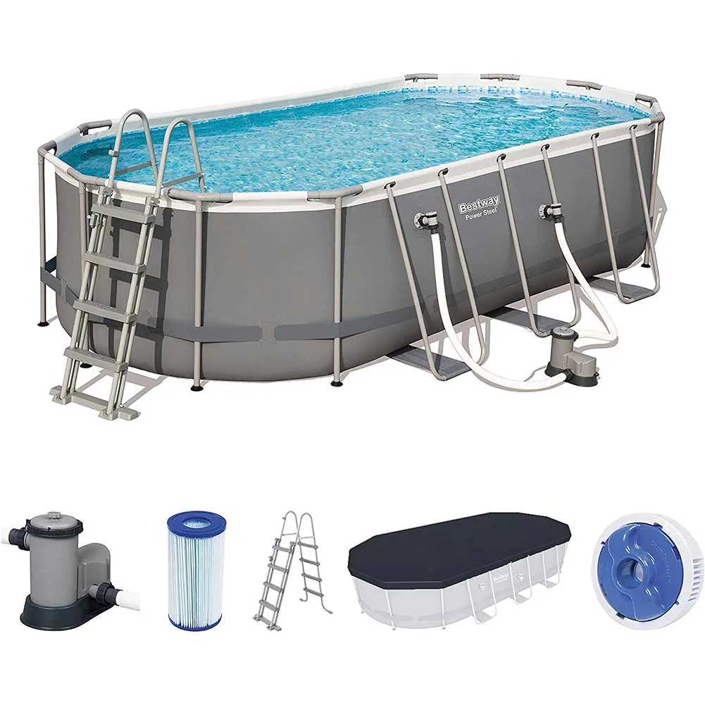 Piscina Fuoriterra Power Steel Fuori Terra Struttura in Metallo 549x274x122 cm