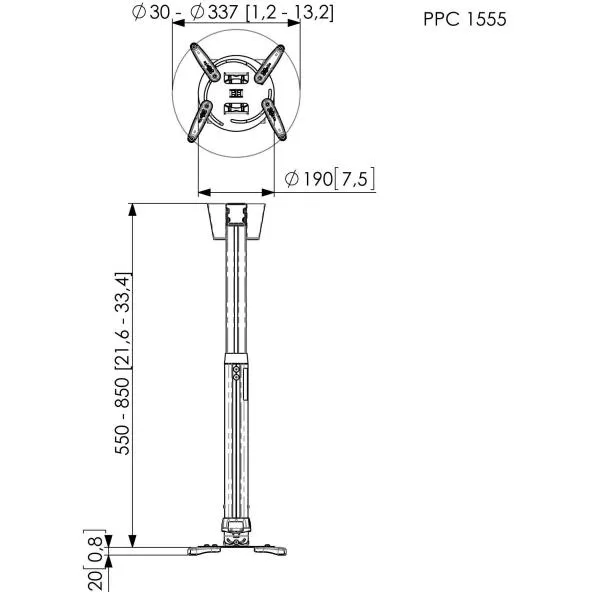 PPC1555 SUPPORTO A SOFFITTO SCOMP