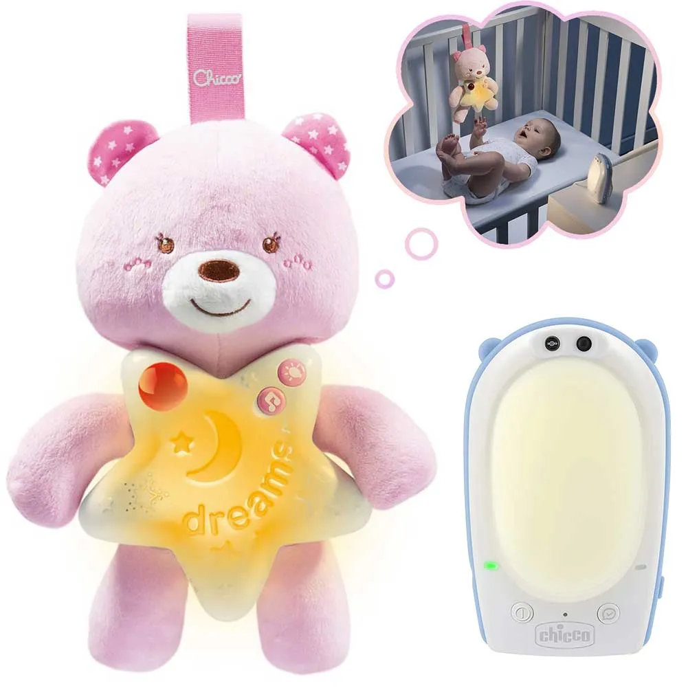 Chicco Goodnight Friends Bear Baby Monitor e Pannello Bimba Touch Rosa