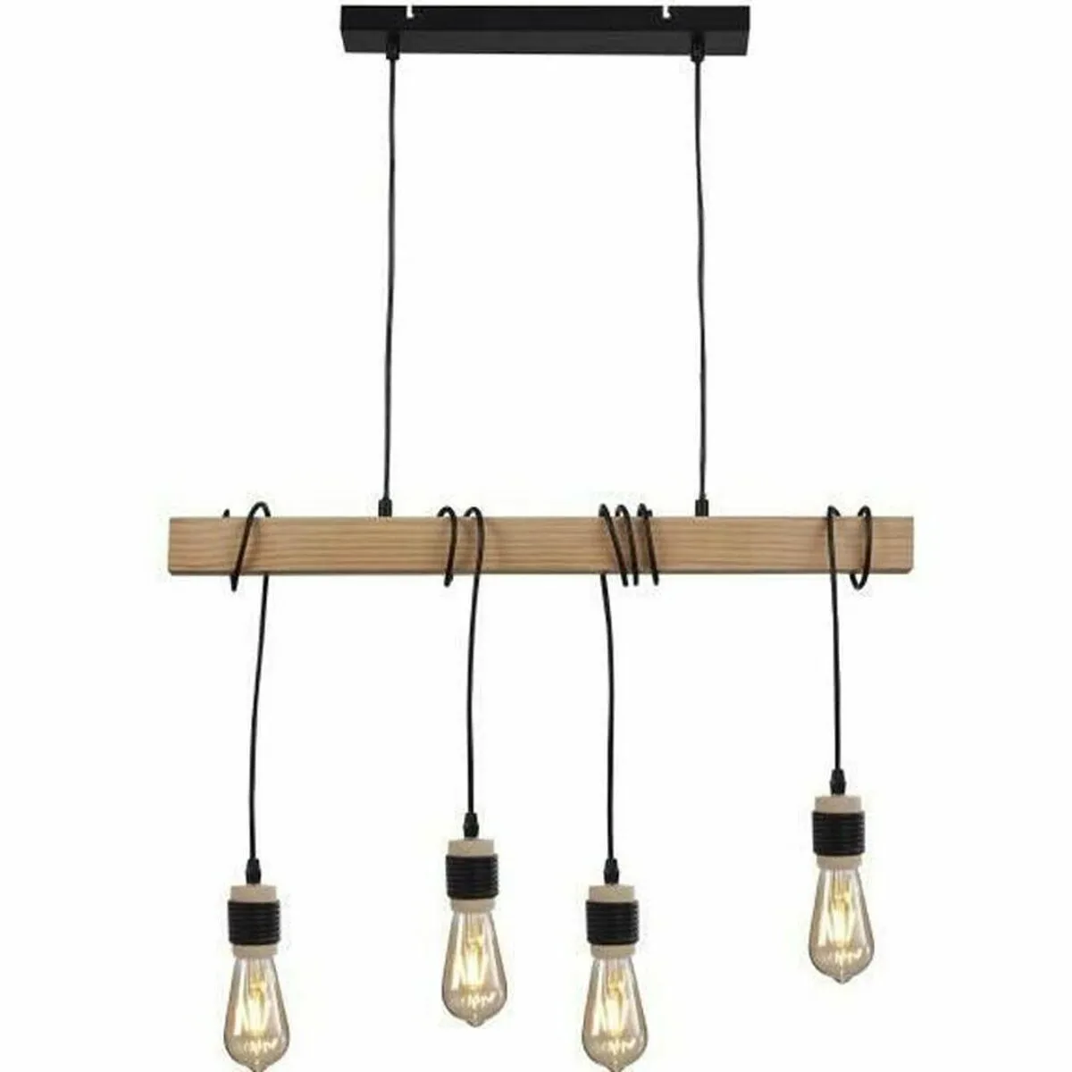 Lampadario Detroit 150 Nero Legno 40 W